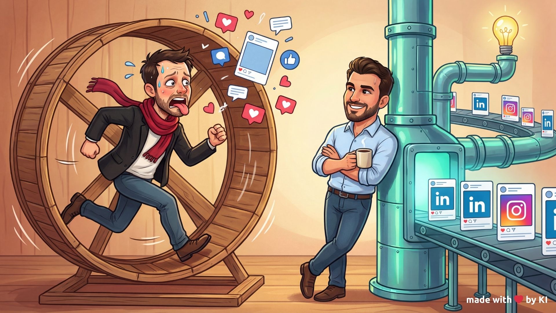 Sichtbar bleiben ohne Social-Media-Hamsterrad (KI-Content-Pipeline)