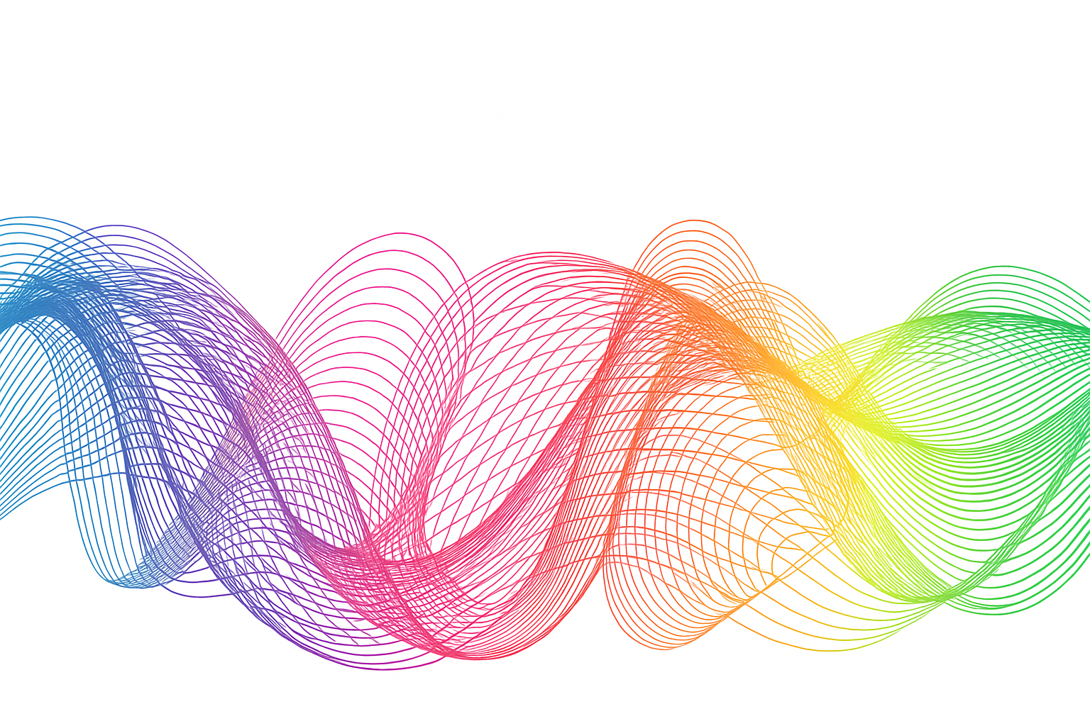 Abstract, wavy lines in the colors of the rainbow